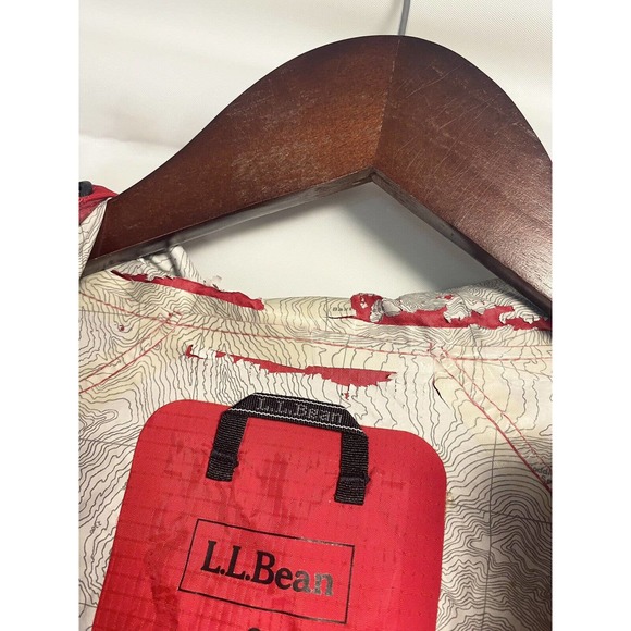 Vintage LL Bean Women’s Windbreaker Rain Jacket‎ GPS Map Interior Red Size Small - Picture 7 of 7